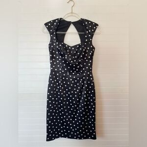 White House Black Market Polka Dot Retro Sweetheart Dress Size 0